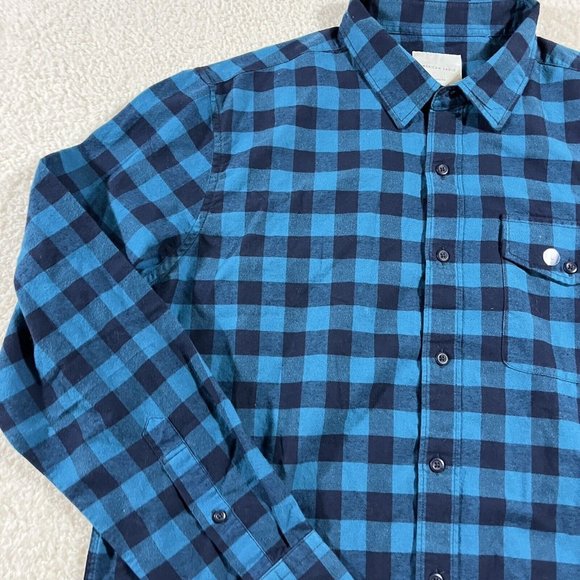 American Eagle Flannel Shirt Mens Large Blue Plaid Button Up NWT - Picture 4 of 11